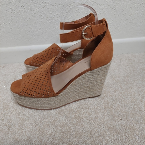 14th & union Theron espadrille wedge sandal rust brown 9.5 - Picture 5 of 10